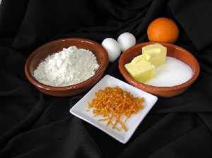 Bodegn de Ingredientes de tejas de naranja 