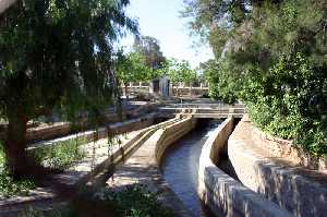 Zona de distribucin del agua de riego a varias acequias