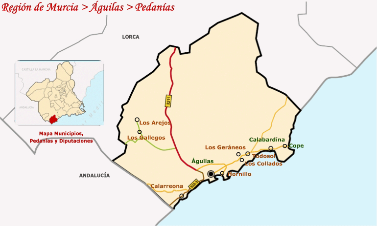 Mapa Pedanias Aguilas