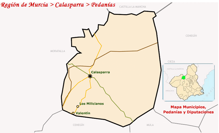 Mapa Pedanias Calasparra