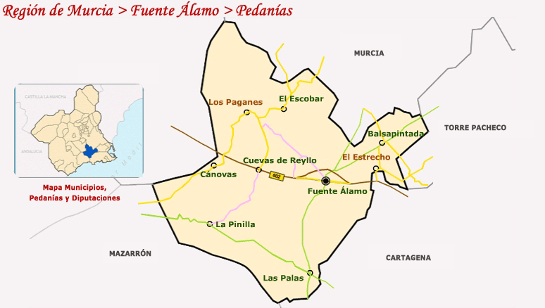 Resultado de imagen de Fuente Álamo de Murcia localización