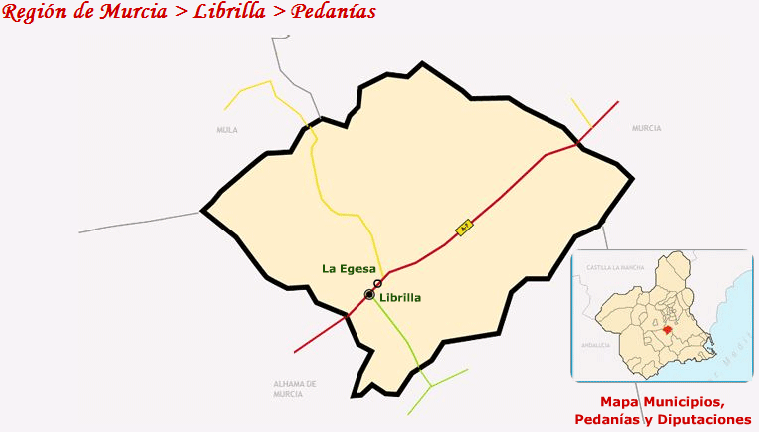 Mapa Pedanias Librilla