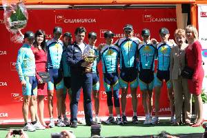 Astana en el podio como el mejor equipo de la Vuelta Ciclista a Murcia 2008