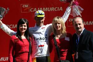 Serov en el podio como ganador de la clasificacin de Metas Volantes de la Vuelta Ciclista a Murcia 2008