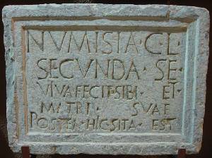 Inscripcin funeraria. Museo Arqueolgico Municipal de Cartagena 