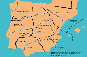 Mapa de las provincias eclesisticas (s.VI)