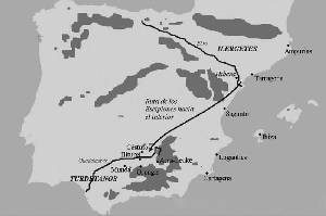 Mapa de la campaa de los Escipiones (218-211 a.C)