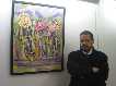 El pintor Victor Rosique ante su obra 
