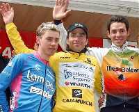 Podio de la XXV edicin de la Vuelta Ciclista a Murcia