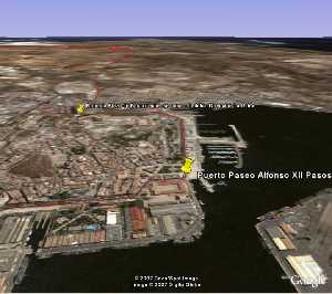 Vista 3D del recorrido de la tercera etapa de la Vuelta Ciclista a Murcia 2007