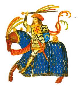 Imagen de un noble en actitud beligerante