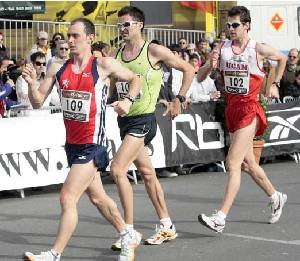 Francisco Arcilla, Luis Manuel Corchete y Benjamn Snchez, en el Campeonato de Espaa 2008 en Castro Urdiales 