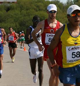 Benjamn en el Campeonato del Mundo de Naciones 20 km. marcha celebrado en mayo de 2008 en Cheboksary (Rusia) 