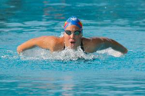 Margarita Domnguez durante un entrenamiento en la piscina del Arsenal Militar de Cartagena. Club ncora. Ao 2008 