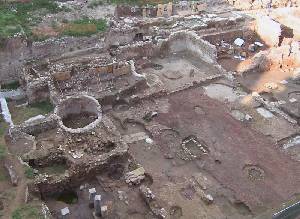 Restos de las termas y la palestra encontrados en las excavaciones del Molinete