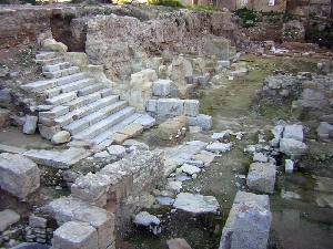 Restos de una de las escalinatas del Foro de Carthago Nova