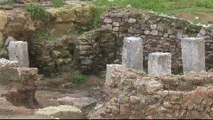 Restos del Caldarium de las termas, uno de los destinos del agua canalizada en Carthago Nova 