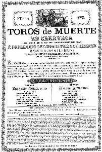 Cartel de una corrida benfica en Caravaca en 1885