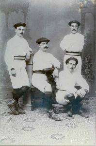 Cuatro jugadores del Sporting Club de La Unin hacia 1908
