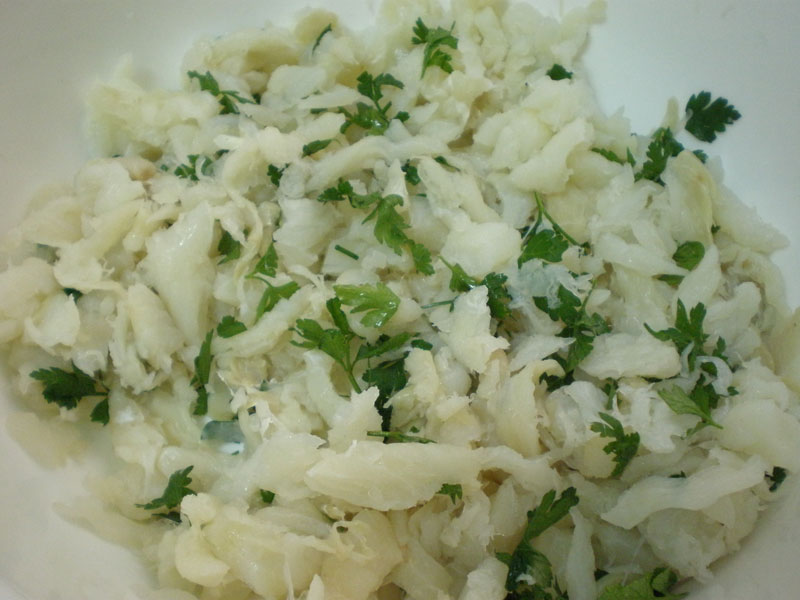 Mezcla para las albóndigas de bacalao