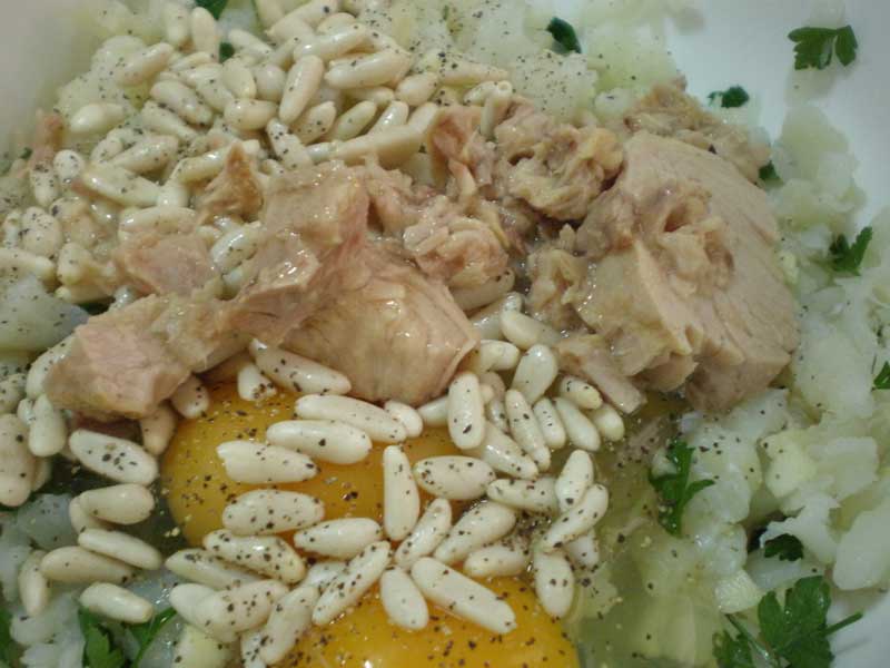 Mezcla para las albóndigas de bacalao