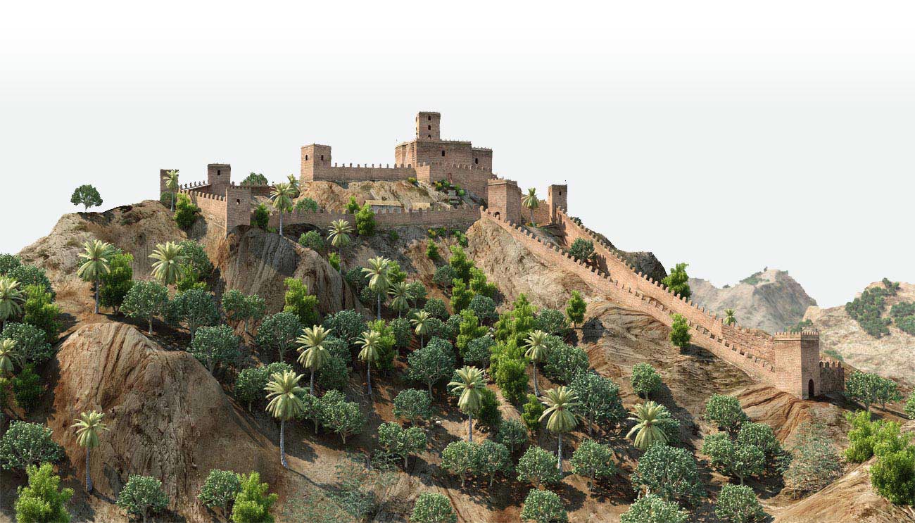 Reconstruccin en tres dimensiones del Castillo medieval islmico de Los Peascales de Ricote