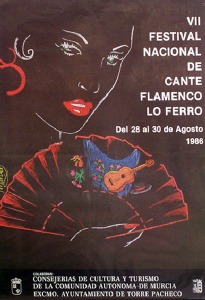 Cartel del Festival Nacional de Cante Flamenco de Lo Ferro. Año 1986