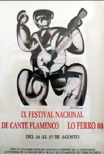 Cartel del Festival Nacional de Cante Flamenco de Lo Ferro. Año 1988