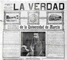 'La Verdad' destaca en portada la fundacin de la Universidad (UMU)