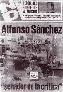 Portada del Nuevo Diario, del 4 de junio de 1972. A. S. en su trabajo de escritor