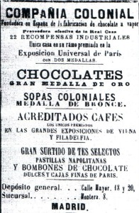 Publicidad en La Paz de Murcia. Ao 1885
