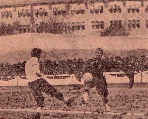 Imagen del partido decisivo en el que el Real Murcia se proclam campen de Primera Categora tras derrotar al Cartagena 