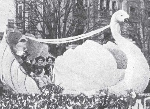 Una de las carrozas que participaron en el Coso Blanco en el año 1910