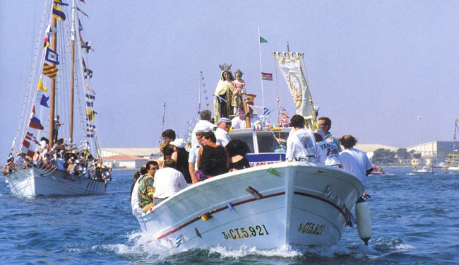 Virgen del Carmen en el Mar Menor. 