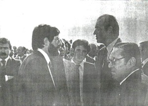 El Rey de España Juan Carlos I, en visita oficial a Bullas tras el temporal de nieve (año 1980)