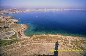 Figura 2. Vistas desde el balconcillo de la linterna del faro de Cabo de Palos a 80 m sobre el nivel del mar