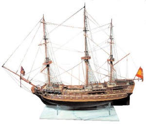 J. Snchez Marroqu. Maqueta del navo San Ildefonso. 1988. Museo Naval de Cartagena