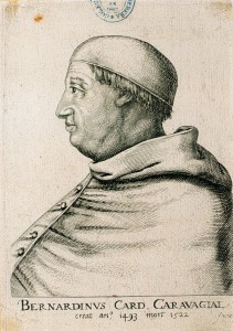 Francisco van Wyngaerde. Retrato del obispo Don Bernardino Lpez de Carvajal. 1493. Estampa. 92 x 113 cm. Biblioteca Nacional. Madrid.