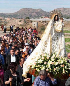 La Virgen del Rosario de romera. Santa Gertrudis (Lorca)