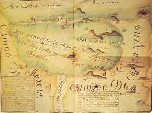 Plano del Mar Menor o Albufera en el siglo XVIII
