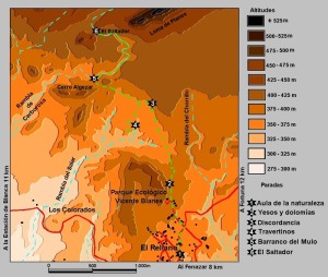 Figura 1. Itinerario y situacin de las paradas 