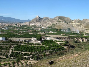Panormica del valle agrcola de Mula, limitado por los relieves calizos del Eoceno 