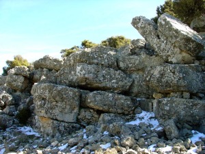 El borde oeste de la dolina aparece afectado por procesos de gelifraccin que originan pequeos canchales de gelifragtos [dolina Inazares]