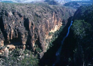 Los caones fluviales son numerosos en Murcia. Desecacin del Mediterrneo, fallas, cambios climticos y capturas fluviales son algunas de sus causas. Los Almadenes es el ms espectacular [patri_geo]