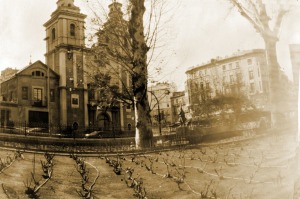 Iglesia del Carmen desde el jardn de Floridablanca 