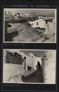Chabolas en Santa Luca y en el Castillo de los Moros, Cartagena 1969
