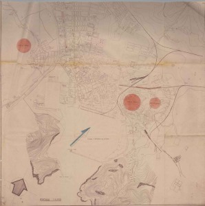 Plano de Cartagena con expresin del Dique de Curra y otros muchos 1969
