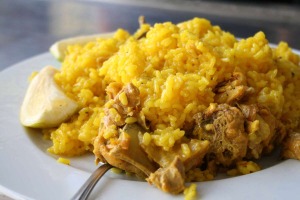 Arroz y pavo