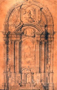 Dibujo del retablo de la Iglesia de San Antoln de Murcia