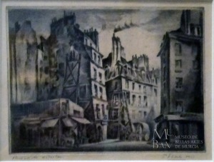 Vista de Pars o Rue Galande, P. Flores, depsito MNCARS